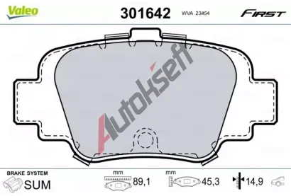 VALEO Sada brzdovch destiek FIRST VA 301642, 301642