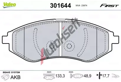 VALEO Sada brzdovch destiek FIRST VA 301644, 301644