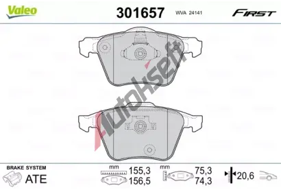 VALEO Sada brzdovch destiek FIRST VA 301657, 301657