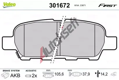 VALEO Sada brzdovch destiek FIRST VA 301672, 301672