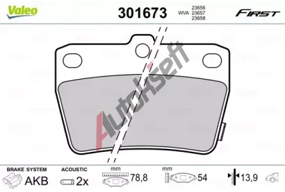 VALEO Sada brzdovch destiek FIRST VA 301673, 301673