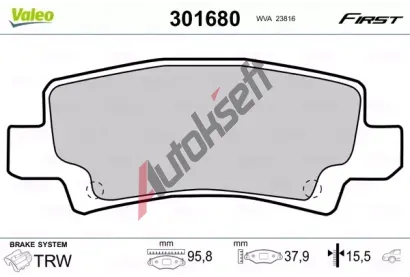 VALEO Sada brzdovch destiek FIRST VA 301680, 301680