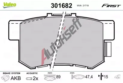 VALEO Sada brzdovch destiek FIRST VA 301682, 301682