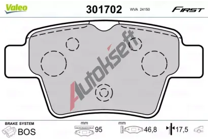 VALEO Sada brzdovch destiek FIRST VA 301702, 301702