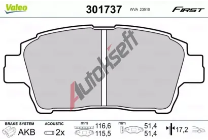 VALEO Sada brzdovch destiek FIRST VA 301737, 301737