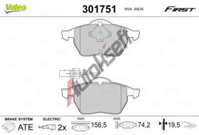 VALEO Sada brzdovch destiek FIRST VA 301751, 301751