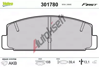 VALEO Sada brzdovch destiek FIRST VA 301780, 301780