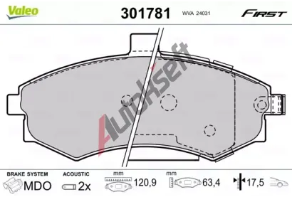VALEO Sada brzdov�ch desti�ek FIRST VA 301781, 301781