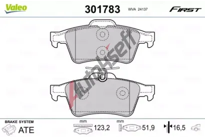 VALEO Sada brzdovch destiek FIRST VA 301783, 301783