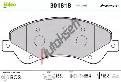 VALEO Sada brzdovch destiek FIRST VA 301818, 301818