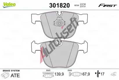 VALEO Sada brzdovch destiek FIRST VA 301820, 301820