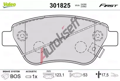 VALEO Sada brzdovch destiek FIRST VA 301825, 301825