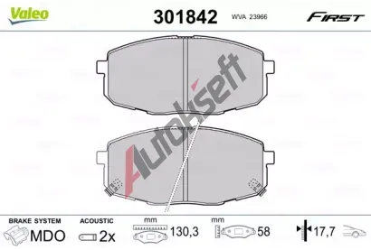 VALEO Sada brzdových destiček FIRST VA 301842, 301842  VALEO Sada brzdových destiček FIRST VA 301842, 301842