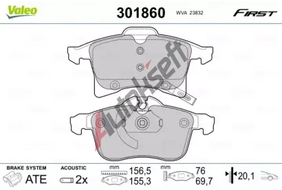 VALEO Sada brzdovch destiek FIRST VA 301860, 301860