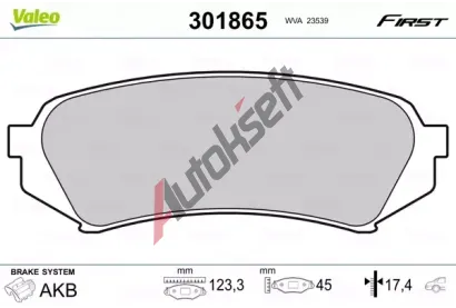 VALEO Sada brzdovch destiek FIRST VA 301865, 301865