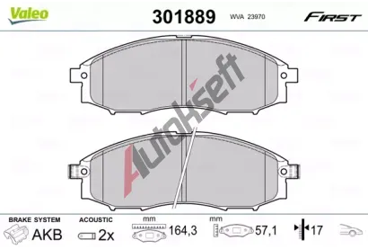VALEO Sada brzdov�ch desti�ek FIRST VA 301889, 301889
