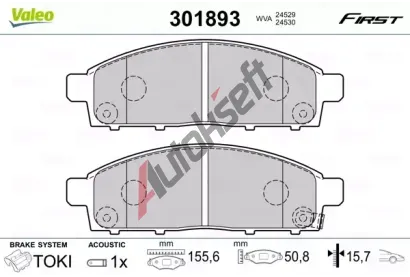 VALEO Sada brzdových destiček FIRST VA 301893, 301893 VALEO Sada brzdových destiček FIRST VA 301893, 301893