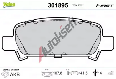 VALEO Sada brzdovch destiek FIRST VA 301895, 301895