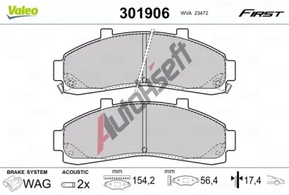 VALEO Sada brzdovch destiek FIRST VA 301906, 301906