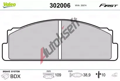 VALEO Sada brzdovch destiek FIRST VA 302006, 302006