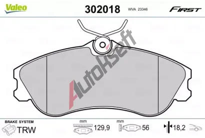 VALEO Sada brzdovch destiek FIRST VA 302018, 302018