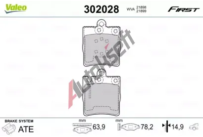 VALEO Sada brzdovch destiek FIRST VA 302028, 302028