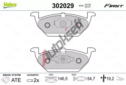 VALEO Sada brzdovch destiek FIRST VA 302029, 302029