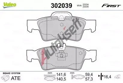 VALEO Sada brzdovch destiek FIRST VA 302039, 302039
