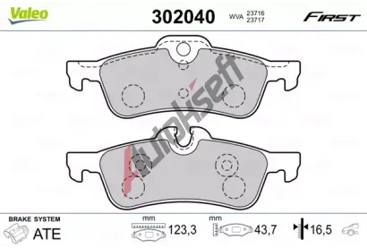 VALEO Sada brzdovch destiek FIRST VA 302040, 302040