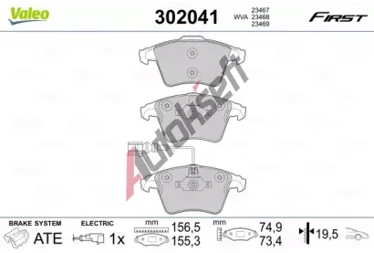 VALEO Sada brzdovch destiek FIRST VA 302041, 302041