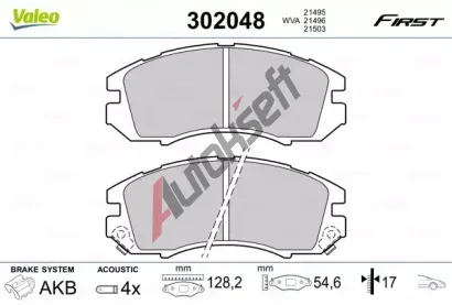 VALEO Sada brzdovch destiek FIRST VA 302048, 302048