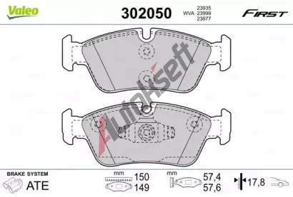 VALEO Sada brzdovch destiek FIRST VA 302050, 302050