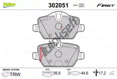 VALEO Sada brzdovch destiek FIRST VA 302051, 302051