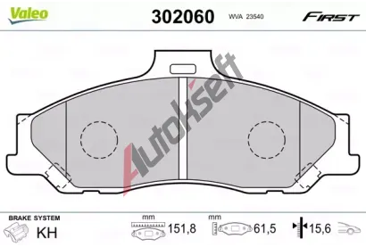 VALEO Sada brzdovch destiek FIRST VA 302060, 302060