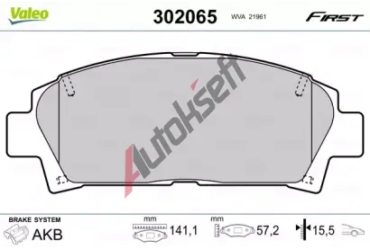 VALEO Sada brzdovch destiek FIRST VA 302065, 302065