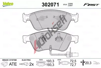 VALEO Sada brzdovch destiek FIRST VA 302071, 302071