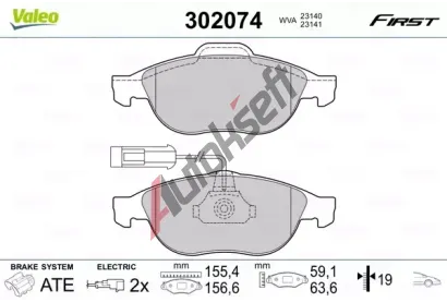 VALEO Sada brzdovch destiek FIRST VA 302074, 302074