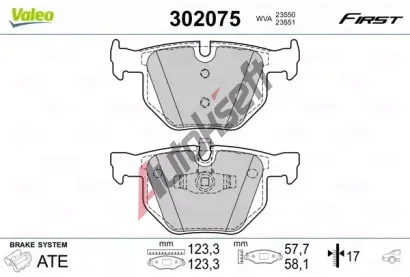 VALEO Sada brzdových destiček FIRST VA 302075, 302075  VALEO Sada brzdových destiček FIRST VA 302075, 302075