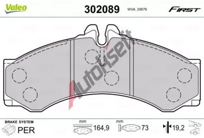 VALEO Sada brzdovch destiek FIRST VA 302089, 302089