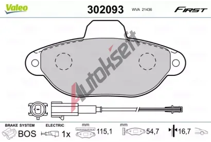 VALEO Sada brzdov�ch desti�ek FIRST VA 302093, 302093