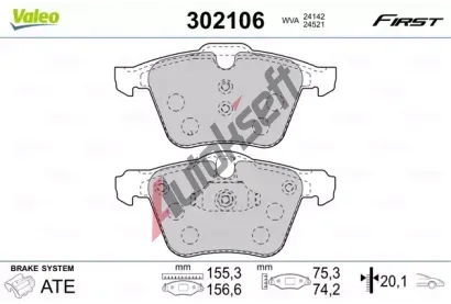 VALEO Sada brzdovch destiek FIRST VA 302106, 302106