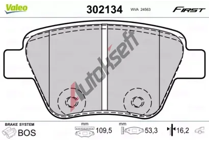 VALEO Sada brzdovch destiek FIRST VA 302134, 302134