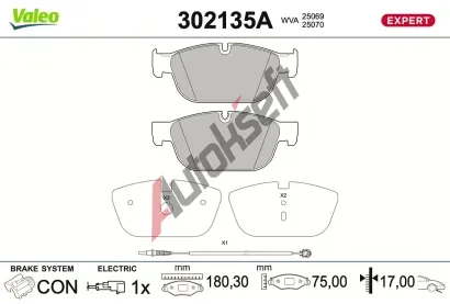 VALEO Sada brzdov�ch desti�ek EXPERT VA 302135A, 302135A