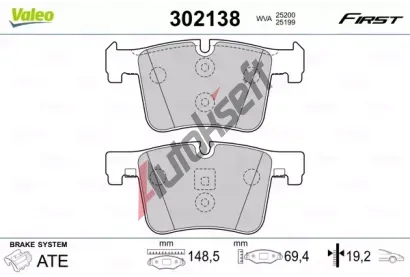 VALEO Sada brzdovch destiek FIRST VA 302138, 302138