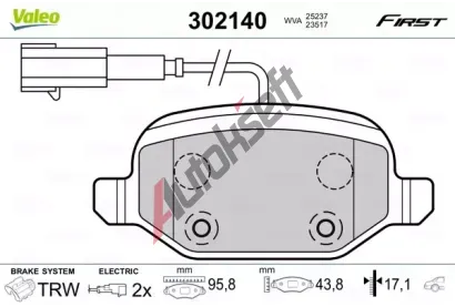 VALEO Sada brzdovch destiek FIRST VA 302140, 302140