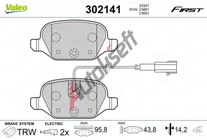 VALEO Sada brzdovch destiek FIRST VA 302141, 302141
