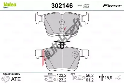 VALEO Sada brzdovch destiek FIRST VA 302146, 302146