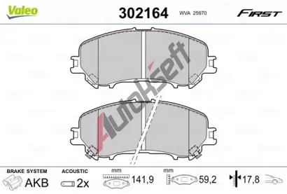 VALEO Sada brzdovch destiek FIRST VA 302164, 302164