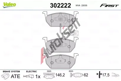 VALEO Sada brzdovch destiek FIRST VA 302222, 302222