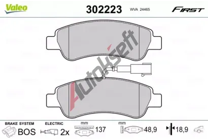 VALEO Sada brzdovch destiek FIRST VA 302223, 302223